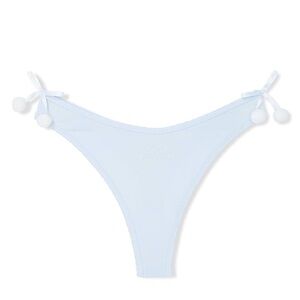 🔥VS Pink glitter logo sparkle powder puff cotton thong panty sz XL NWT